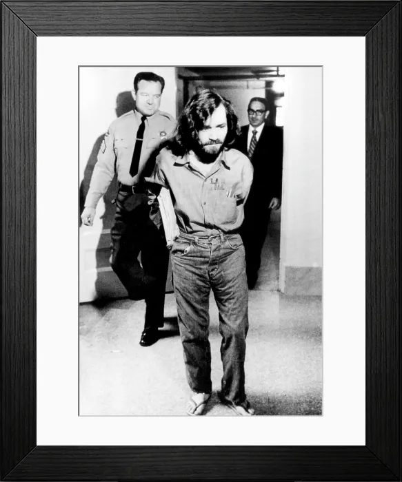 Framed Print : Charles Manson, cult leader, August 6, 1970. Courtesy: CSU Archives / Everett Collection