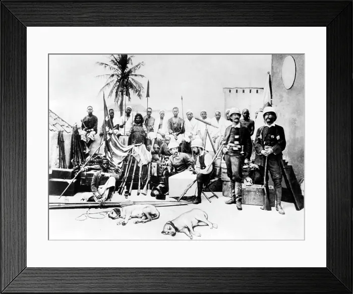 Framed Print : Henry Morton Stanley (seated, center), Serpa Pinto, (right of center), Africa, circa 1877. Courtesy: CSU Archives / Everett Collection