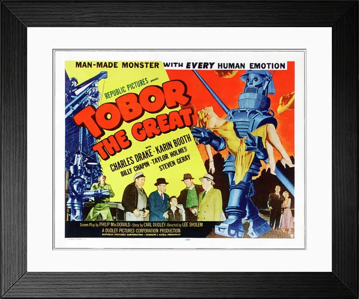 Framed Print : TOBOR THE GREAT, bottom center: Billy Chapin on Style B half-sheet poster art, 1954