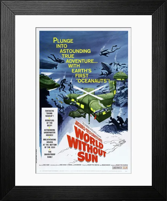 Framed Print : WORLD WITHOUT SUN, (aka LE MONDE SANS SOLEIL), US poster art, 1964