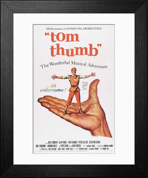 Framed Print : TOM THUMB, poster art, Russ Tamblyn, 1958