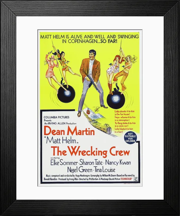 Framed Print : THE WRECKING CREW, Australian poster, Dean Martin, 1969