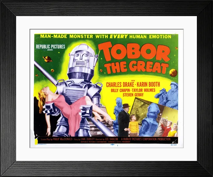 Framed Print : TOBOR THE GREAT, poster art, 1954 Framed Print : TOBOR THE GREAT, poster art, 1954