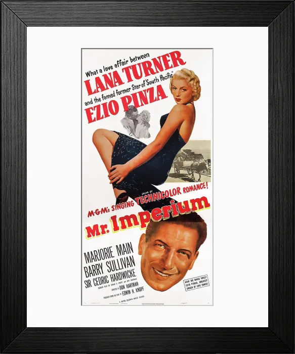 Framed Print : MR. IMPERIUM, US poster art, from left: Lana Turner, Ezio Pinza, 1951 Framed Print : MR. IMPERIUM, US poster art, from left: Lana Turner, Ezio Pinza, 1951