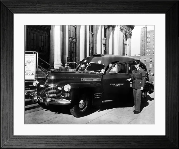 Framed Print : AMBULANCE, Army issued Ambulance, 05 / 14 / 41.. Courtesy: CSU Archives  /  Everett Collection