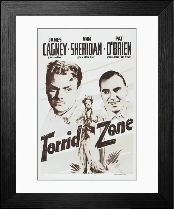 Framed Print : TORRID ZONE, US poster art, from left: James Cagney, Ann Sheridan, Pat O'Brien, 1940 Framed Print : TORRID ZONE, US poster art, from left: James Cagney, Ann Sheridan, Pat O'Brien, 1940