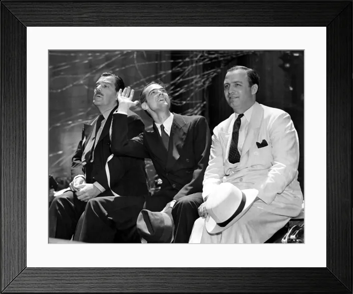 Framed Print : Grover Whalen, head of World's Fair'39, Howard Hughes & Al Lodwick, flight manager, during ticker tape parade up Broadway after Hughes round the world flight Framed Print : Grover Whalen, head of World's Fair'39, Howard Hughes & Al Lodwick, flight manager, during ticker tape parade up Broadway after Hughes round the world flight