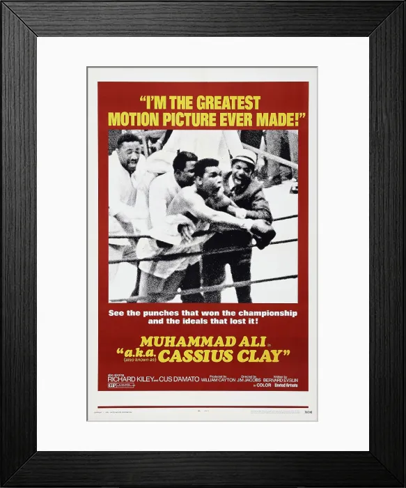 Framed Print : MUHAMMAD ALI A.K.A. CASSIUS CLAY, (aka A.K.A. CASSIUS CLAY), US poster art, center: Muhammad Ali, 1970