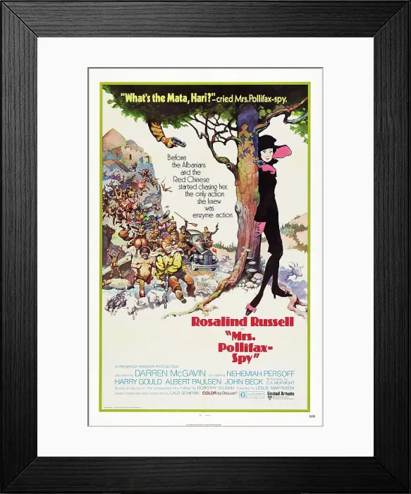 Framed Print : MRS. POLLIFAX-SPY, Rosalind Russell on poster art, 1971