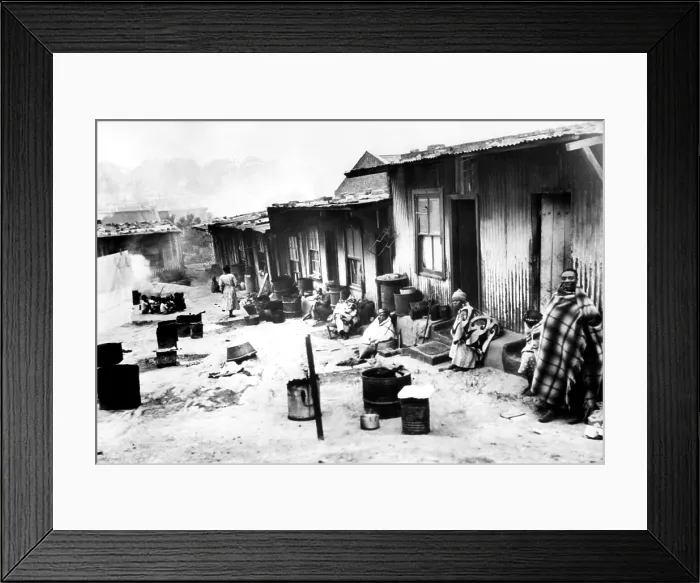 Framed Print : Slum of Sophiatown near Johannesburg, South Africa [relocation spot after native unrest near city], 4 / 23 / 54. Courtesy: CSU Archives  /  Everett Collection