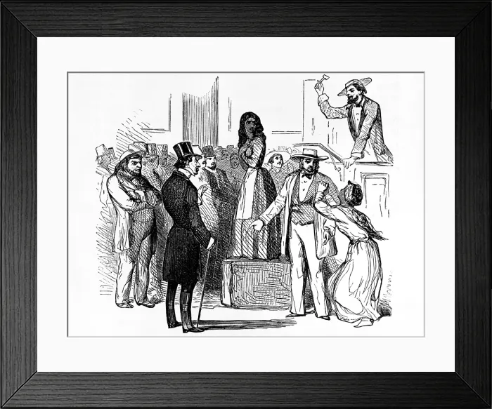 Framed Print : Slave auction in the American South, early 1800s. Courtesy: CSU Archives  /  Everett Collection