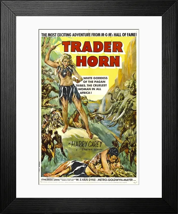 Framed Print : TRADER HORN, poster art, 1931