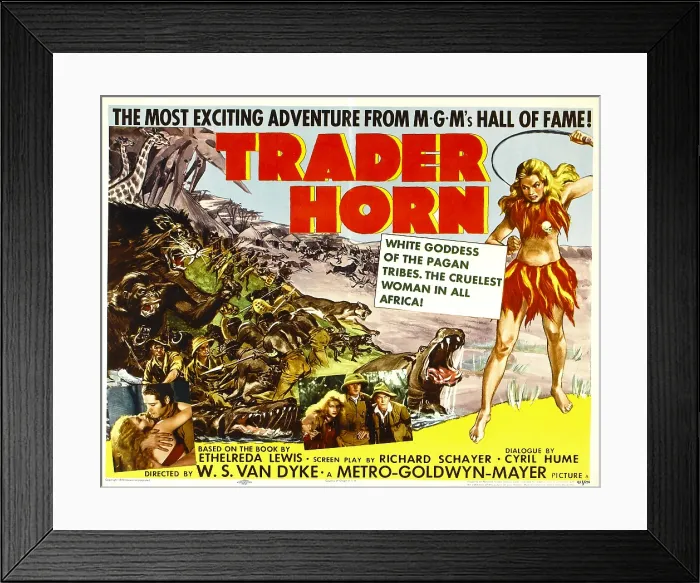 Framed Print : TRADER HORN, bottom left inset:Edwina Booth, Duncan Renaldo, bottom center inset: Edwina Booth, Duncan Renaldo, Harry Carey, 1931 Framed Print : TRADER HORN, bottom left inset:Edwina Booth, Duncan Renaldo, bottom center inset: Edwina Booth, Duncan Renaldo, Harry Carey, 1931