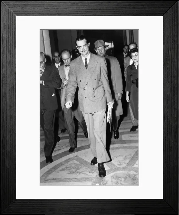 Framed Print : Howard Hughes arrives for a Senate hearing, 1947. Courtesy: CSU Archives / Everett Collection