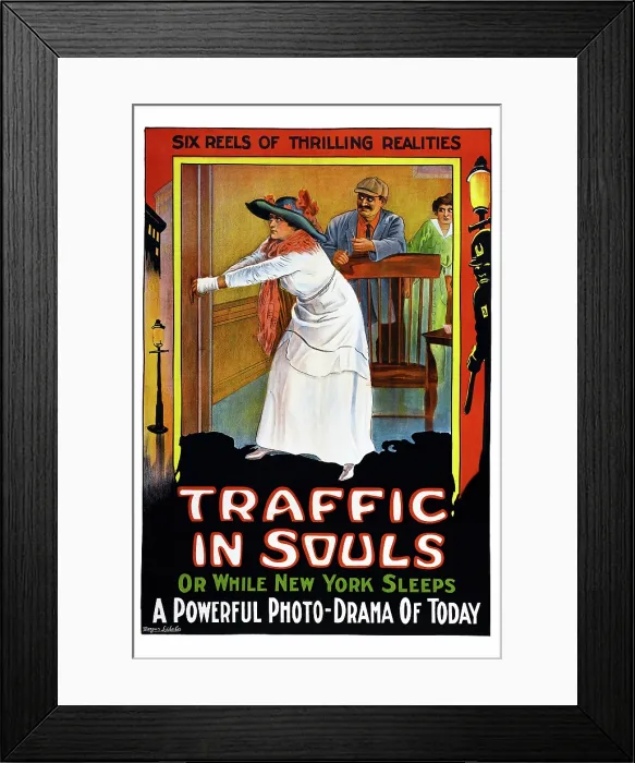 Framed Print : TRAFFIC IN SOULS, US poster, 1913