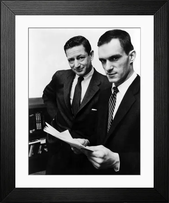 Framed Print : Author A.C. Spectorsky and Hugh Hefner, editor-publisher of Playboy Magazine, ca 1956. Courtesy CSU Archives / Everett Collection