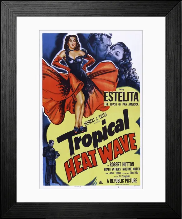 Framed Print : TROPICAL HEAT WAVE, Estelita Rodriguez on poster art, 1952 Framed Print : TROPICAL HEAT WAVE, Estelita Rodriguez on poster art, 1952