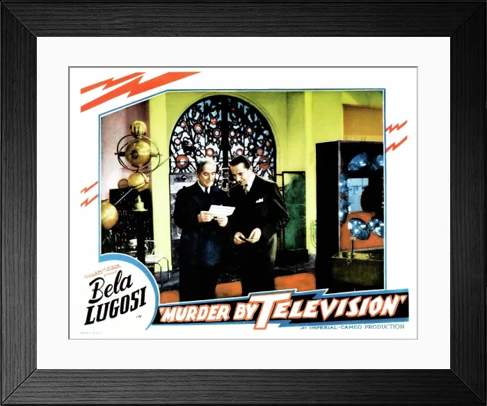 Framed Print : MURDER BY TELEVISION, Bela Lugosi (right), lobbycard, 1935 Framed Print : MURDER BY TELEVISION, Bela Lugosi (right), lobbycard, 1935