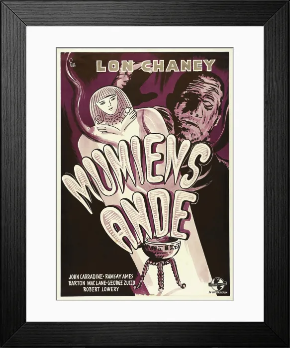 Framed Print : THE MUMMY'S GHOST, (aka MUMIENS ANDE), Swedish poster art, 1944