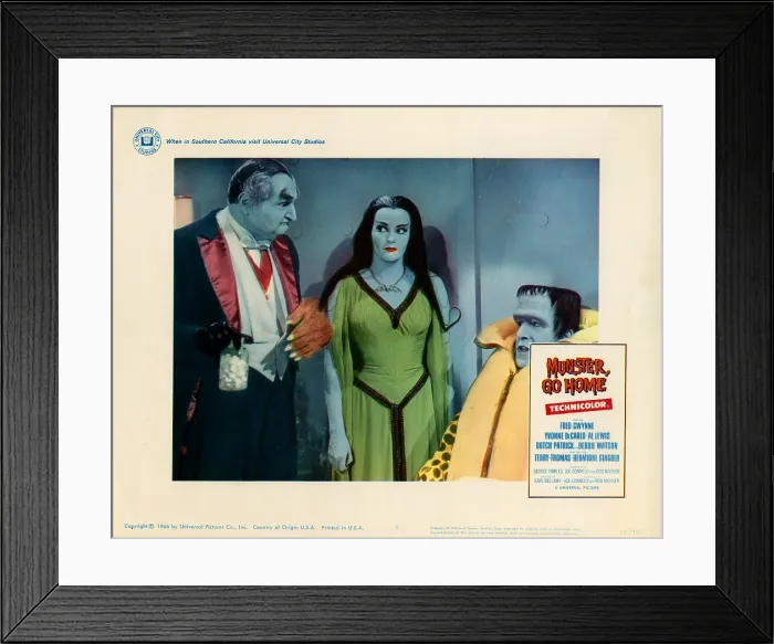 Framed Print : MUNSTER, GO HOME, from left, Al Lewis, Yvonne De Carlo, Fred Gwynne, 1966 Framed Print : MUNSTER, GO HOME, from left, Al Lewis, Yvonne De Carlo, Fred Gwynne, 1966