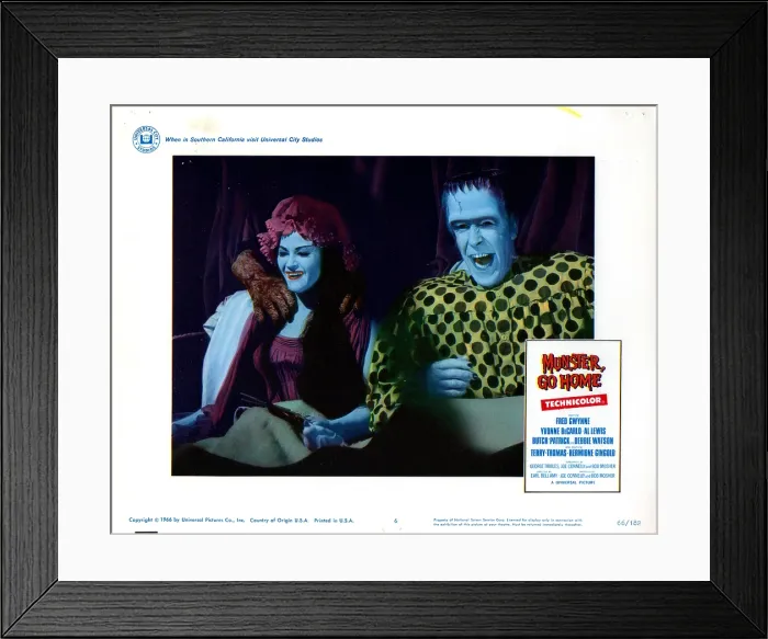 Framed Print : MUNSTER, GO HOME, from left, Yvonne De Carlo, Fred Gwynne, 1966 Framed Print : MUNSTER, GO HOME, from left, Yvonne De Carlo, Fred Gwynne, 1966