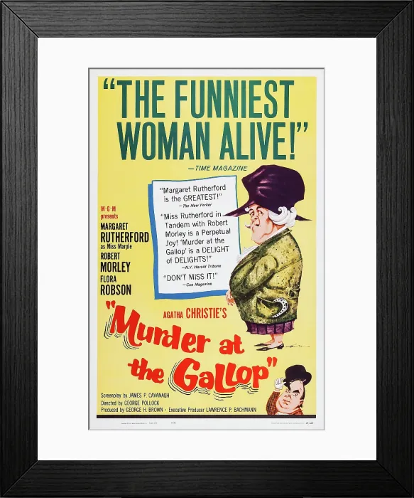 Framed Print : MURDER AT THE GALLOP, US poster, from top: Margaret Rutherford, Robert Morley, 1963 Framed Print : MURDER AT THE GALLOP, US poster, from top: Margaret Rutherford, Robert Morley, 1963