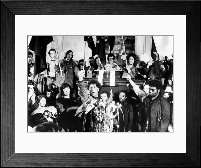 Framed Print : Members of the Chicago Conspiracy, Abbie Hoffman (center), New Haven, Conneticut, 1970. Courtesy: CSU Archives / Everett Collection Framed Print : Members of the Chicago Conspiracy, Abbie Hoffman (center), New Haven, Conneticut, 1970. Courtesy: CSU Archives / Everett Collection