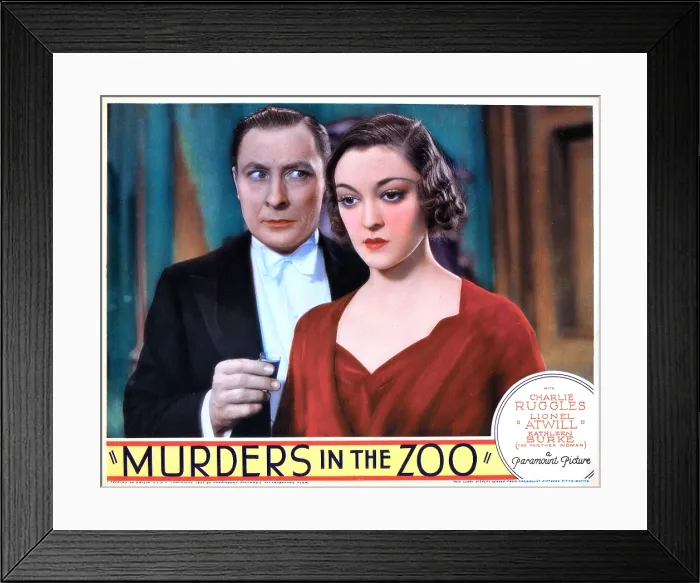 Framed Print : MURDERS IN THE ZOO, from left, Lionel Atwill, Kathleen Burke, 1933