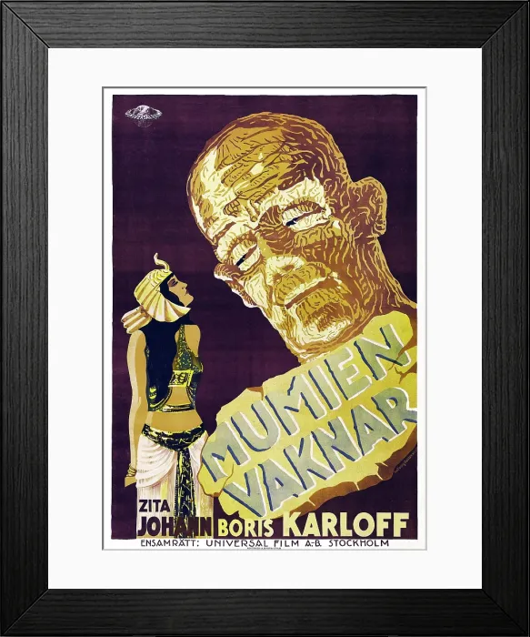 Framed Print : THE MUMMY, (aka MUMIEN VAKNAR), Swedish poster art, Boris Karloff, 1932