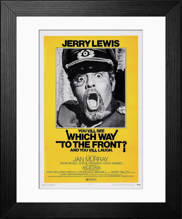 Framed Print : WHICH WAY TO THE FRONT?, US poster art, Jerry Lewis, 1970
