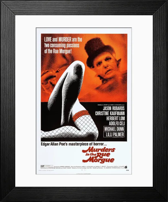 Framed Print : MURDERS IN THE RUE MORGUE, Herbert Lom on poster art, 1971 Framed Print : MURDERS IN THE RUE MORGUE, Herbert Lom on poster art, 1971