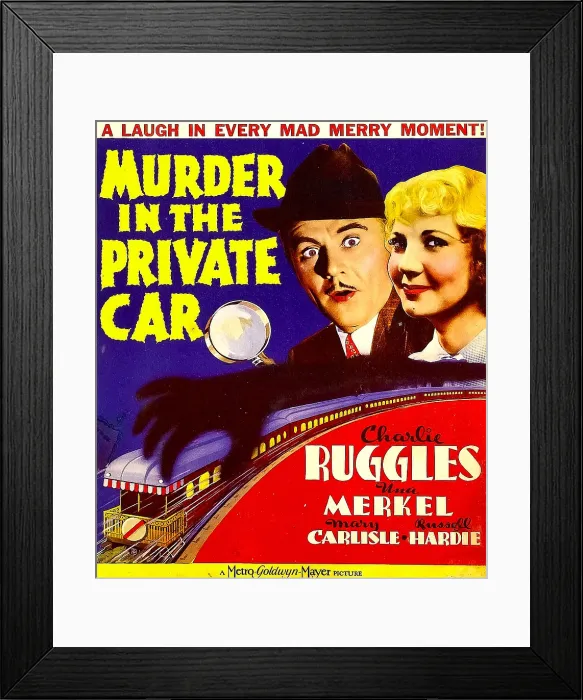 Framed Print : MURDER IN THE PRIVATE CAR, from left: Charles Ruggles, Una Merkel on window card, 1934 Framed Print : MURDER IN THE PRIVATE CAR, from left: Charles Ruggles, Una Merkel on window card, 1934