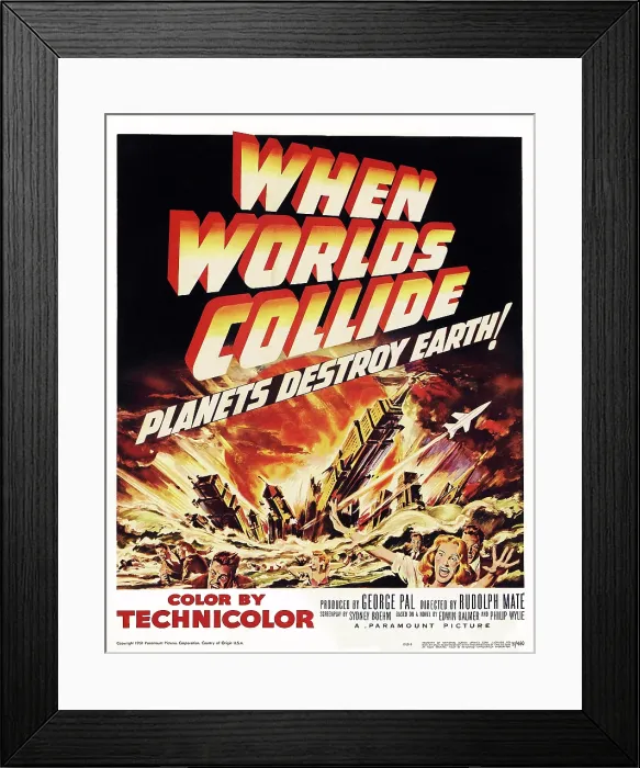 Framed Print : WHEN WORLDS COLLIDE, window card, 1951