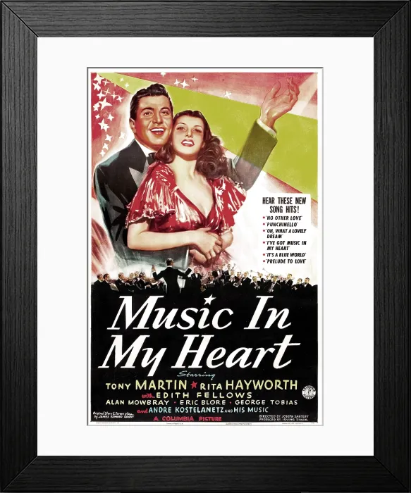 Framed Print : MUSIC IN MY HEART, US poster, Tony Martin, Rita Hayworth, 1940