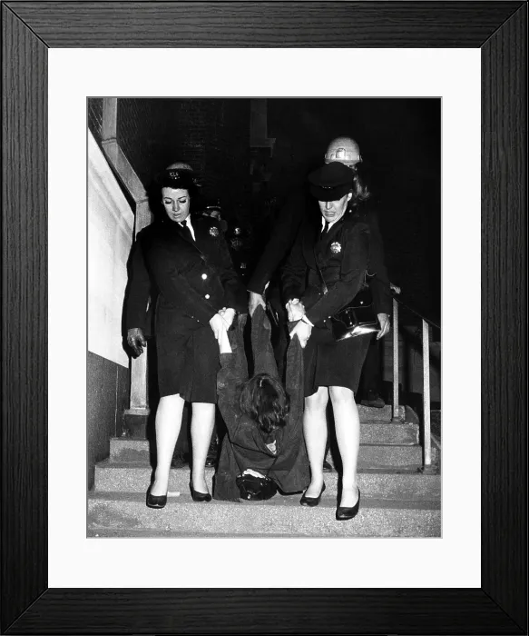 Framed Print : Two policewomen forcibly remove a Columbia University student protesting against university policy. New York City, New York. 4 / 30 / 68. Courtesy CSU Archives / Everett Collection