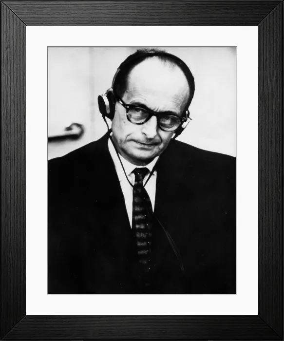 Framed Print : Adolph Eichmann on trial for war crimes, Israel, April 11, 1961.. Courtesy: CSU Archives / Everett Collection Framed Print : Adolph Eichmann on trial for war crimes, Israel, April 11, 1961.. Courtesy: CSU Archives / Everett Collection