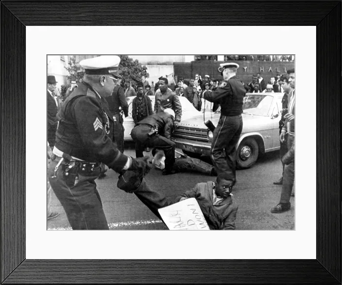 Framed Print : Police remove demonstrators from traffic at City Hall in Birmingham, AL, 1 / 12 / 66. Courtesy: CSU Archives  /  Everett Collection