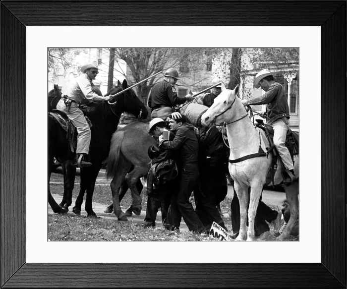 Framed Print : State Troopers & possemen charge into demonstrators, Montgomery, AL, 3 / 16 / 65. Courtesy: CSU Archives / Everett Collection Framed Print : State Troopers & possemen charge into demonstrators, Montgomery, AL, 3 / 16 / 65. Courtesy: CSU Archives / Everett Collection