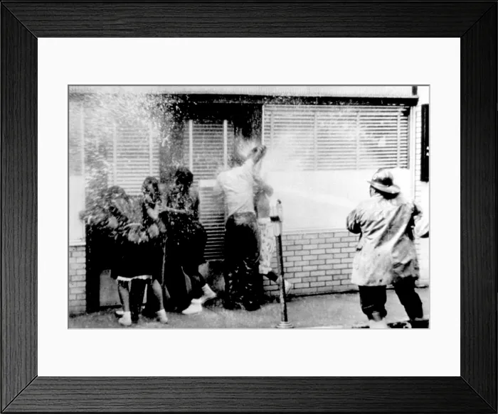 Framed Print : Black Americans being hosed by police and firemen, Birmingham, AL, 5 / 3 / 63. Courtesy: CSU Archives  /  Everett Collection