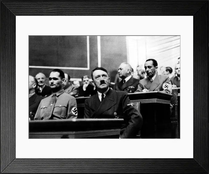 Framed Print : Rudolf Hess and Adolf Hitler during the Reichstag session at which Hitler gave his last warning to the British Empire Framed Print : Rudolf Hess and Adolf Hitler during the Reichstag session at which Hitler gave his last warning to the British Empire