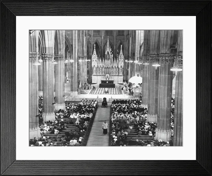 Framed Print : St. Patrick's Cathedral, New York City, during the memorial funeral services for Patrick Cardinal Hayes, September 5, 1938. Courtesy: CSU Archives / Everett Collection