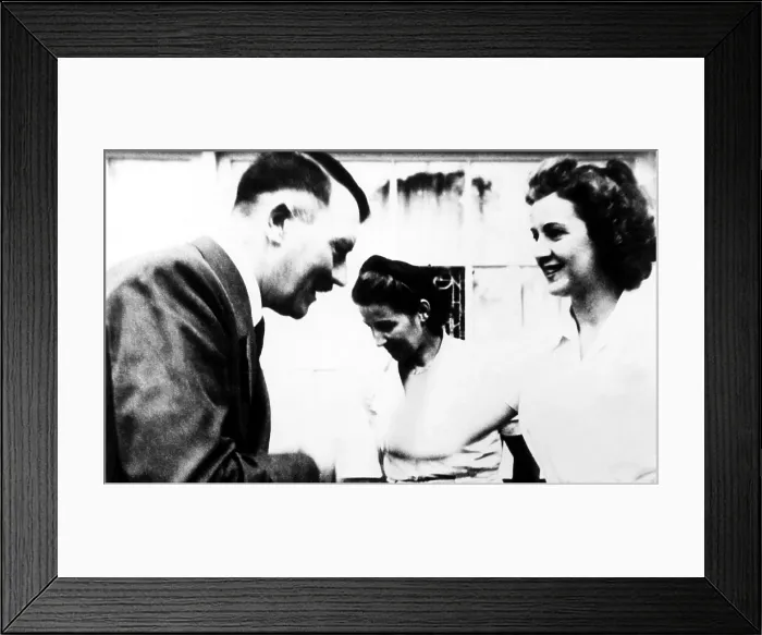Framed Print : Adolf Hitler greeting Eva Braun at Obersalzberg. ca.1940s. Courtesy: CSU Archives / Everett Collection