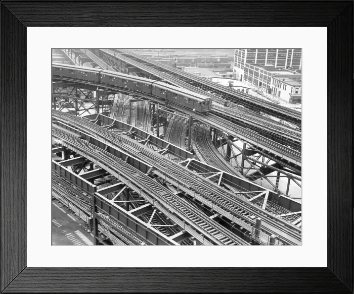 Framed Print : New York subway train tracks and signals outside Queens Plaza Station, circa 1950. Courtesy: CSU Archives / Everett Collection Framed Print : New York subway train tracks and signals outside Queens Plaza Station, circa 1950. Courtesy: CSU Archives / Everett Collection