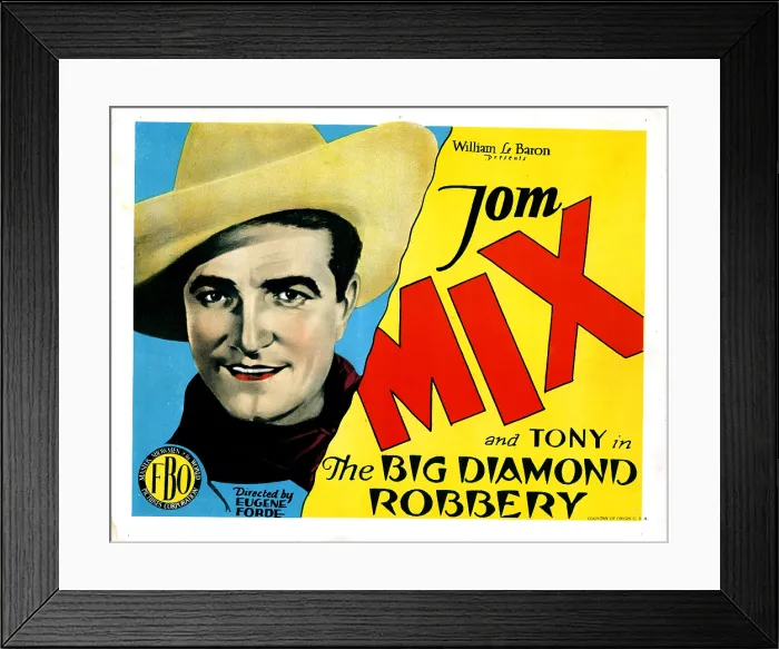 Framed Print : THE BIG DIAMOND ROBBERY, Tom Mix, 1929 Framed Print : THE BIG DIAMOND ROBBERY, Tom Mix, 1929