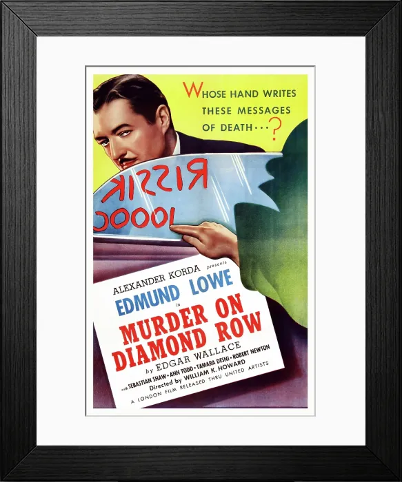 Framed Print : MURDER ON DIAMOND ROW, (aka THE SQUEAKER), US poster art, Edmund Lowe, 1937