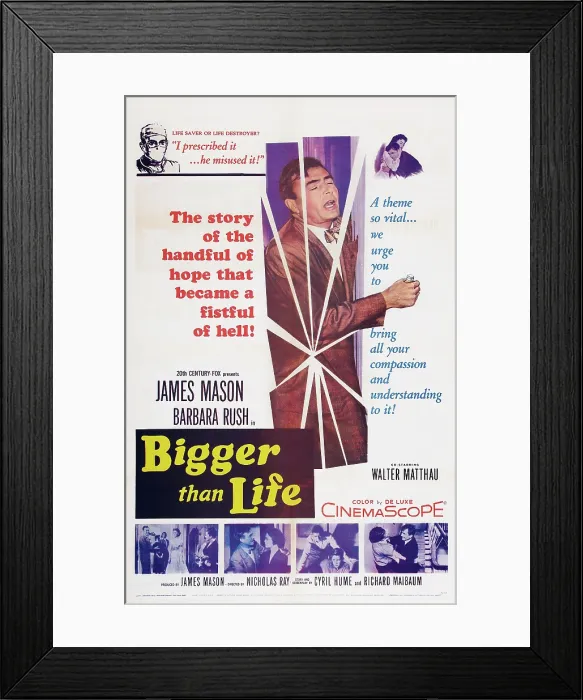 Framed Print : BIGGER THAN LIFE, US poster art, James Mason, 1956. TM & Copyright 20th Century Fox Film Corp. All rights reserved / courtesy Everett Collection