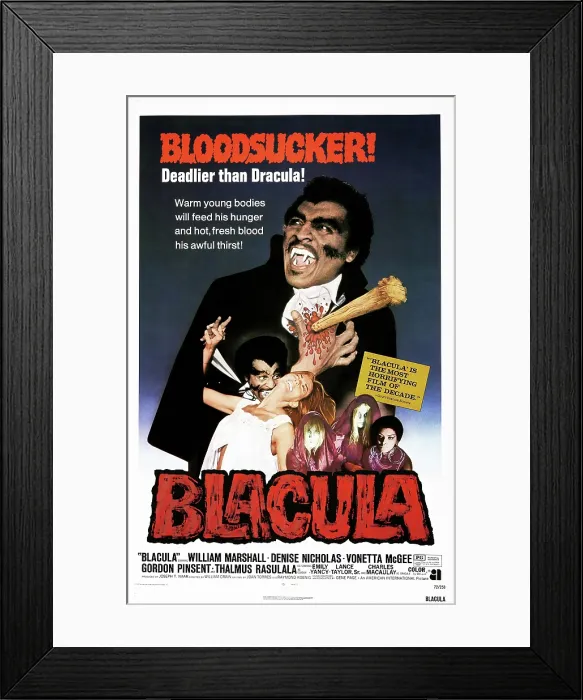 Framed Print : BLACULA, US poster, William Marshall, 1972