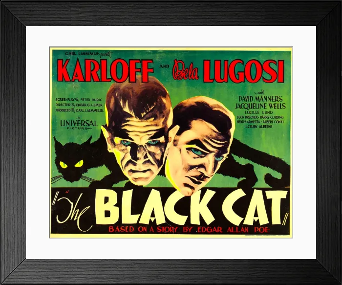 Framed Print : THE BLACK CAT, Boris Karloff, Bela Lugosi, 1934 Framed Print : THE BLACK CAT, Boris Karloff, Bela Lugosi, 1934