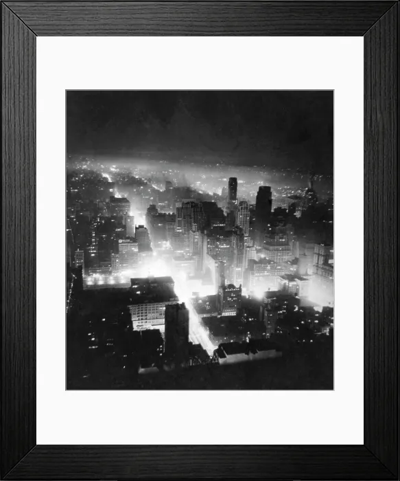 Framed Print : New York City at night. Circa 1950s. CSU Archives / Everett Collection