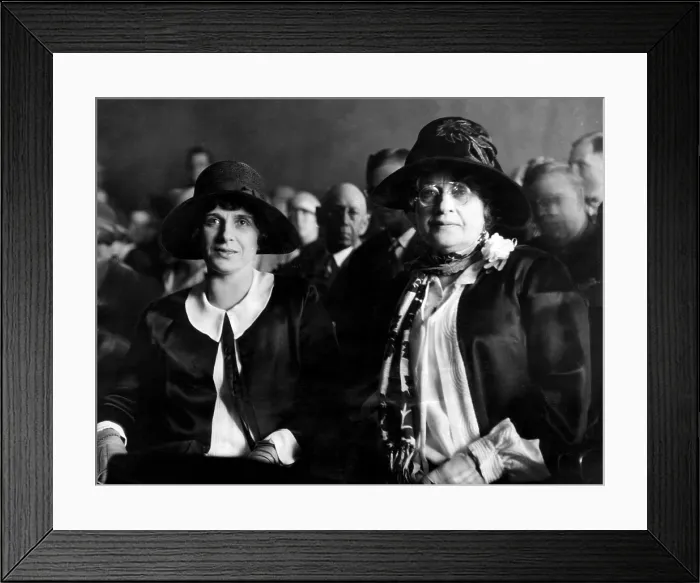 Framed Print : Aimee Semple McPherson and her mother, Minnie Kennedy, on trial on charges of criminal conspiracy, Hall of Justice, Los Angeles, California, 1926 Framed Print : Aimee Semple McPherson and her mother, Minnie Kennedy, on trial on charges of criminal conspiracy, Hall of Justice, Los Angeles, California, 1926
